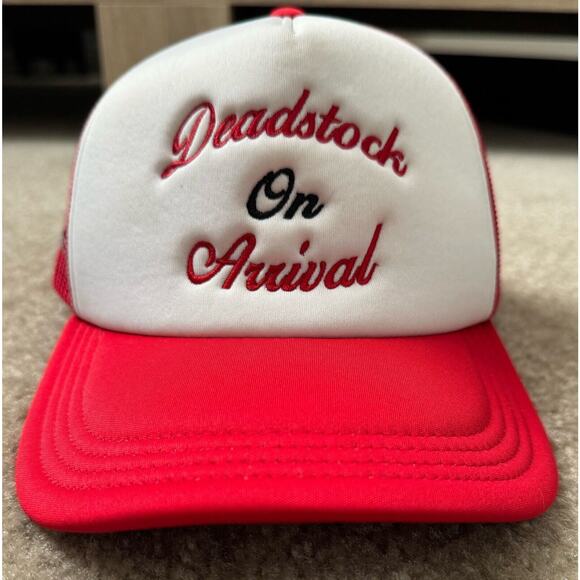 Crowns by Lids “Deadstock On Arrival” Limited Edition Red/ White Hat Cap NEW - Picture 1 of 6